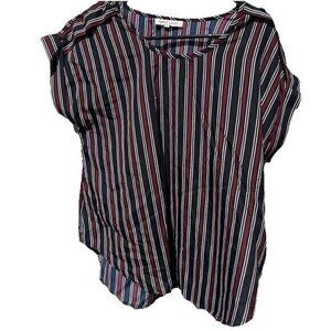 Vintage Speed Limit MPH 80s Size Large Multicolor Stripe Button Top Shirt